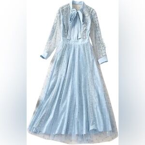 Kate Middleton Inspired Blue Lace Dress